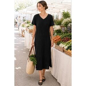 Jenni Kayne M Cypress Caftan Waffle Weave Midi Dress 100% Cotton Gauze $275 NWT